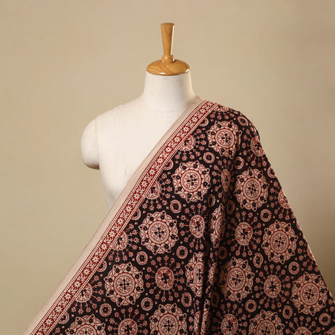Black Bagh Hand Block Print Natural Dyed Cotton Fabric