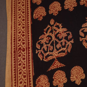 Orange Bagh Hand Block Print Natural Dyed Cotton Fabric