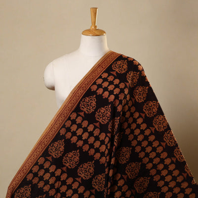 Orange Bagh Hand Block Print Natural Dyed Cotton Fabric