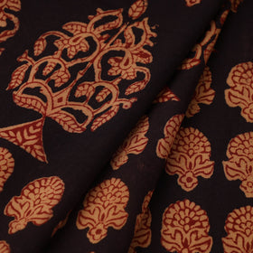 Orange Bagh Hand Block Print Natural Dyed Cotton Fabric