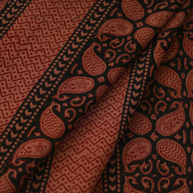 Black Bagh Hand Block Print Natural Dyed Cotton Fabric