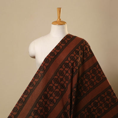 Black Bagh Hand Block Print Natural Dyed Cotton Fabric