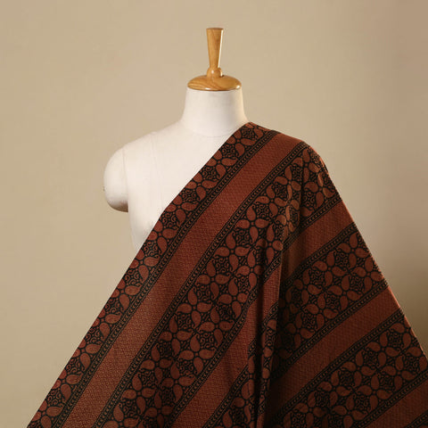 Black Bagh Hand Block Print Natural Dyed Cotton Fabric