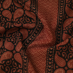 Black Bagh Hand Block Print Natural Dyed Cotton Fabric
