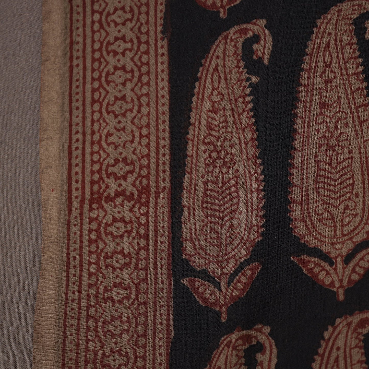 Brown Bagh Hand Block Print Natural Dyed Cotton Fabric