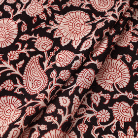 Red Bagh Hand Block Print Natural Dyed Cotton Fabric