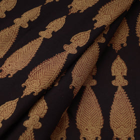 Brown Bagh Hand Block Print Natural Dyed Cotton Fabric