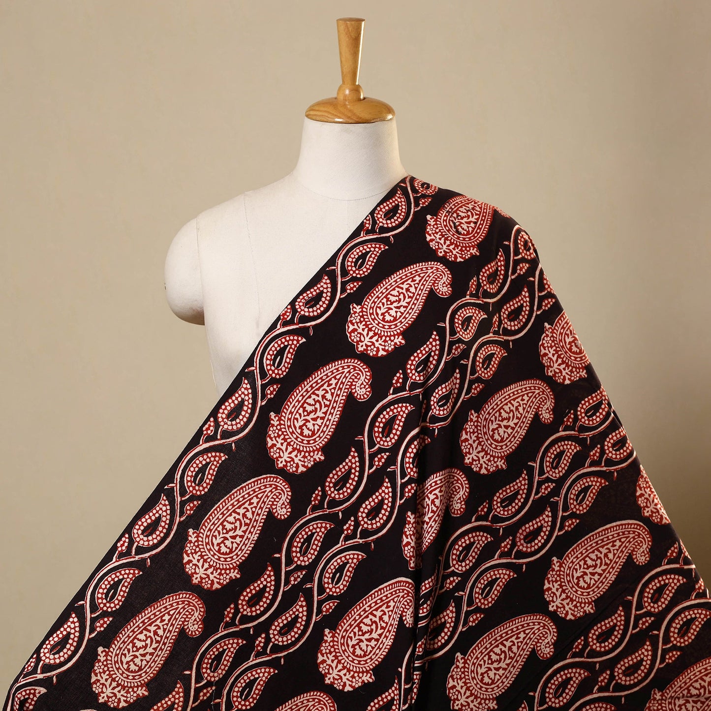 Black - bagh hand natural dyed cotton fabric 68