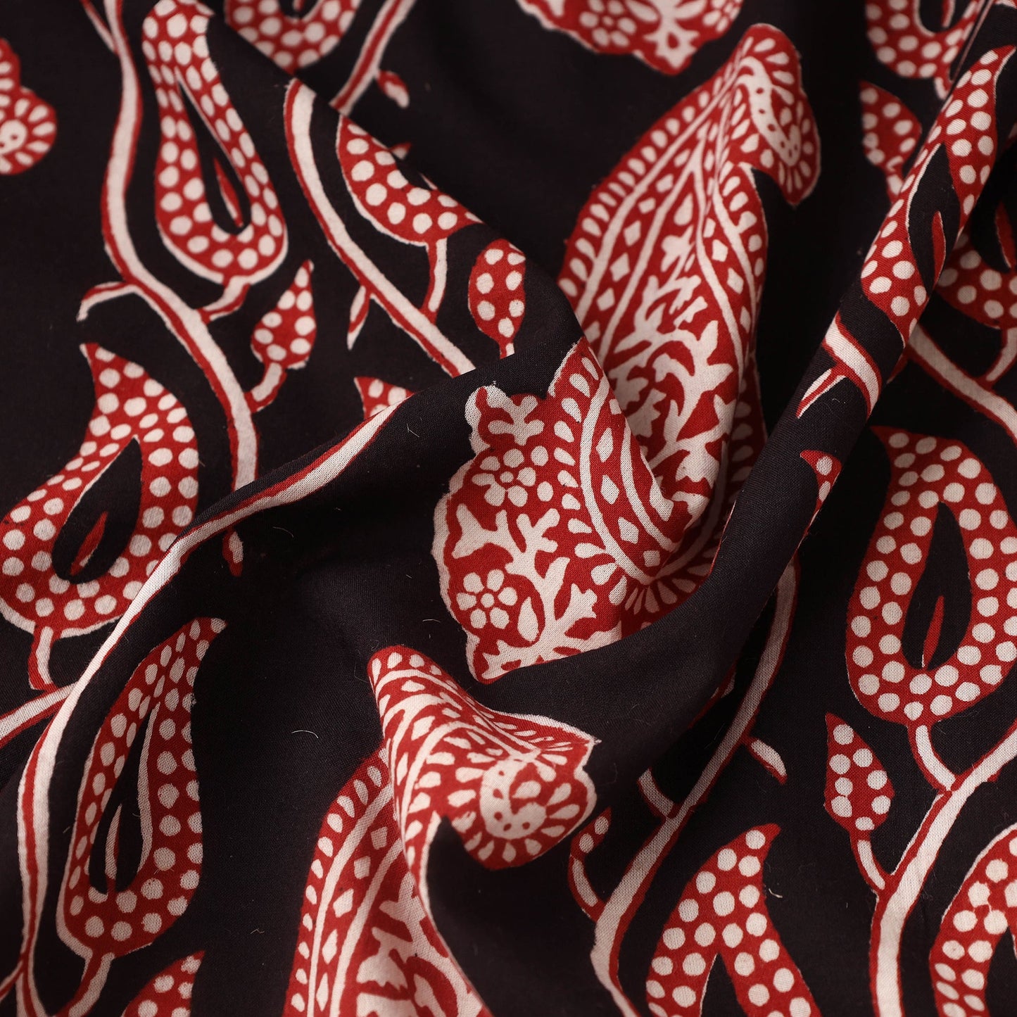 Black - bagh hand natural dyed cotton fabric 68