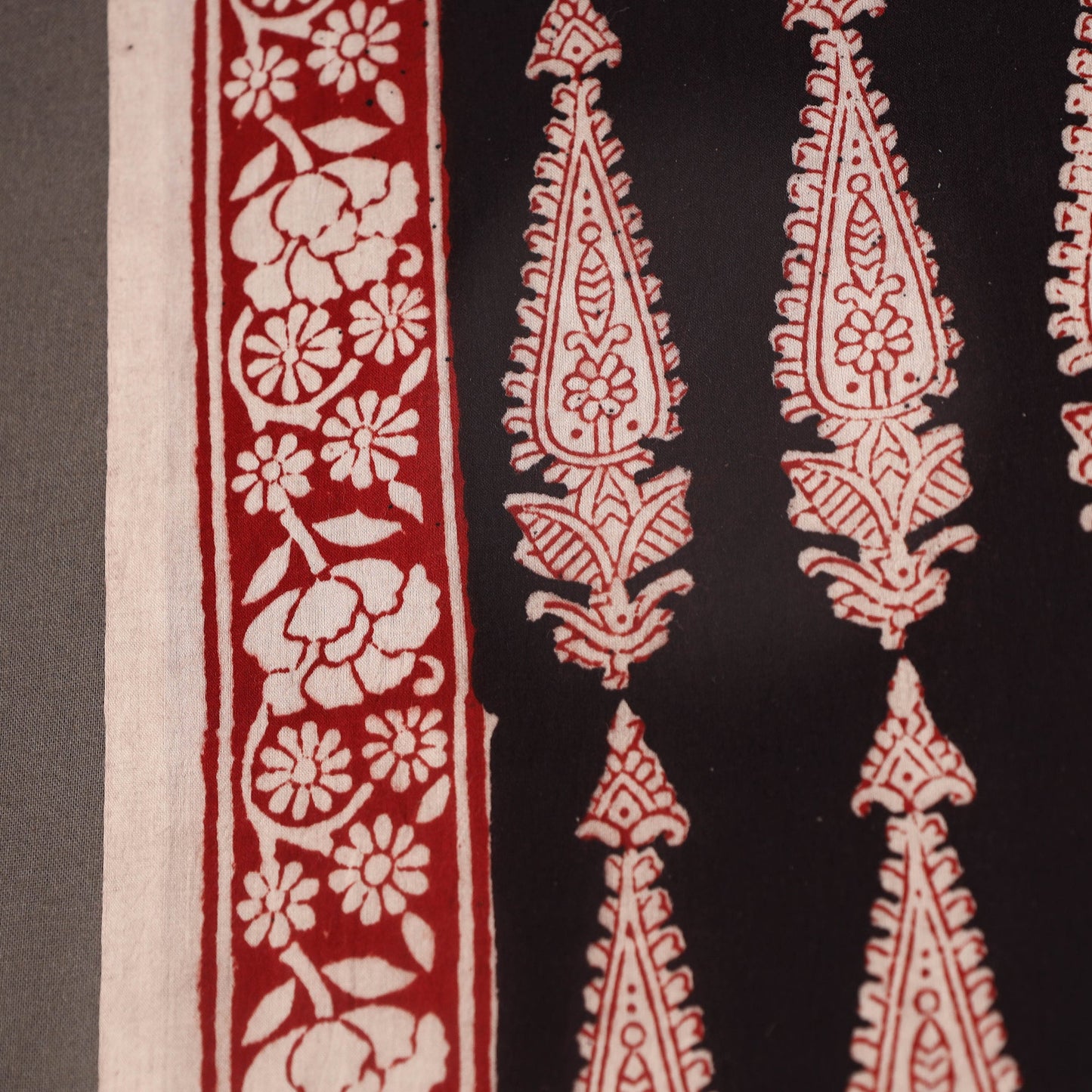 Red Bagh Hand Block Print Natural Dyed Cotton Fabric