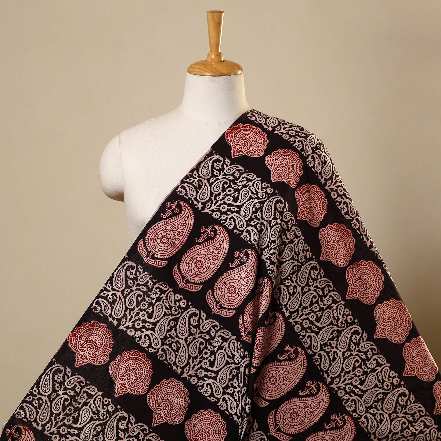 Multicolor Bagh Hand Block Print Natural Dyed Cotton Fabric