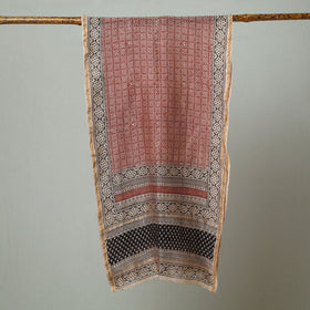 Black - Bagh Hand Block Printed Chanderi Silk Stole 05