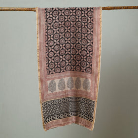 Black Bagh Hand Block Printed Chanderi Silk Stole