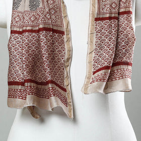 Black Bagh Hand Block Printed Chanderi Silk Stole