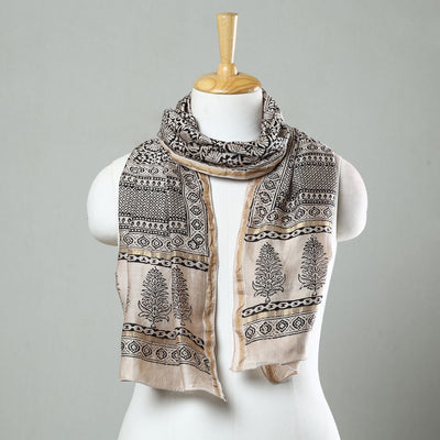 Buy Bagh Hand Block Printed Chanderi Silk Stole 01 Online at iTokri.com