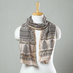 Buy Bagh Hand Block Printed Chanderi Silk Stole 01 Online at iTokri.com