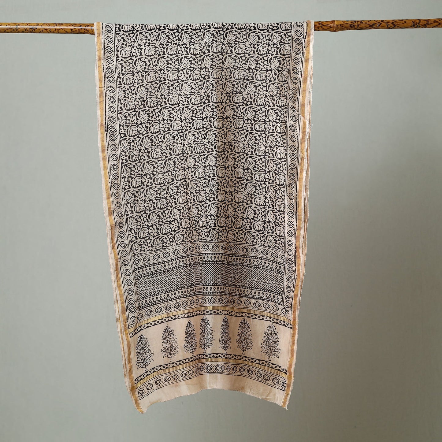 Buy Bagh Hand Block Printed Chanderi Silk Stole 01 Online at iTokri.com