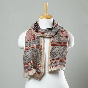 Black Bagh Hand Block Printed Chanderi Silk Stole