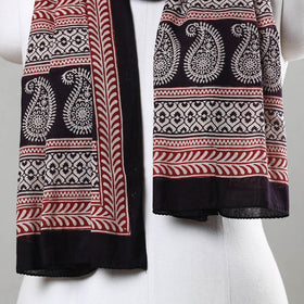 Black Bagh Hand Block Printed Cotton Stole 