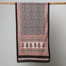 Black Bagh Hand Block Printed Cotton Stole 