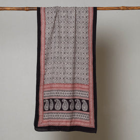 Black Bagh Hand Block Printed Cotton Stole 