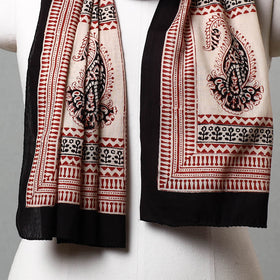 Black Bagh Hand Block Printed Cotton Stole 