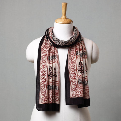 Black Bagh Hand Block Printed Cotton Stole 