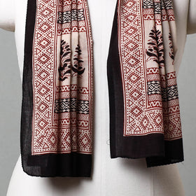 Black Bagh Hand Block Printed Cotton Stole 