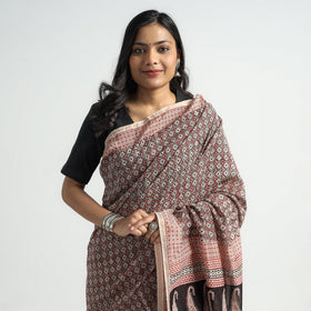  Bagh Hand Block Printed Natural Dyed Chanderi Silk Saree 