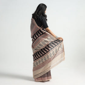  Bagh Hand Block Printed Natural Dyed Chanderi Silk Saree 