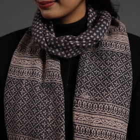 Black Bagh Hand Block Printed Woollen Stole