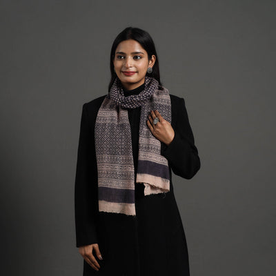 Black Bagh Hand Block Printed Woollen Stole