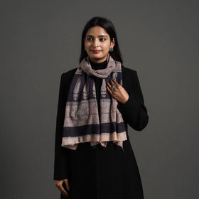  Black Bagh Hand Block Printed Woollen Stole
