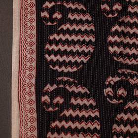 Multicolor Bagh Block Print Kantha Work Natural Dyed Cotton Fabric