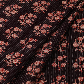 Multicolor Bagh Block Print Kantha Work Natural Dyed Cotton Fabric