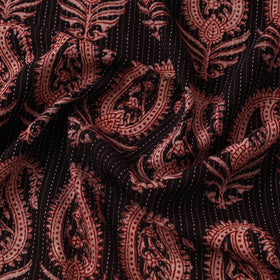 Multicolor Bagh Block Print Kantha Work Natural Dyed Cotton Fabric