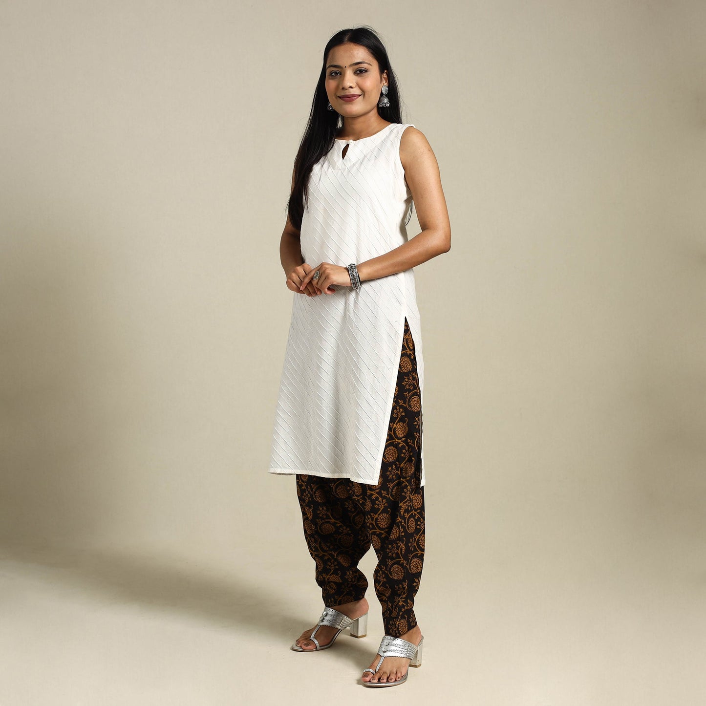 Black - bagh natural dyed cotton salwar 06 - handcrafted