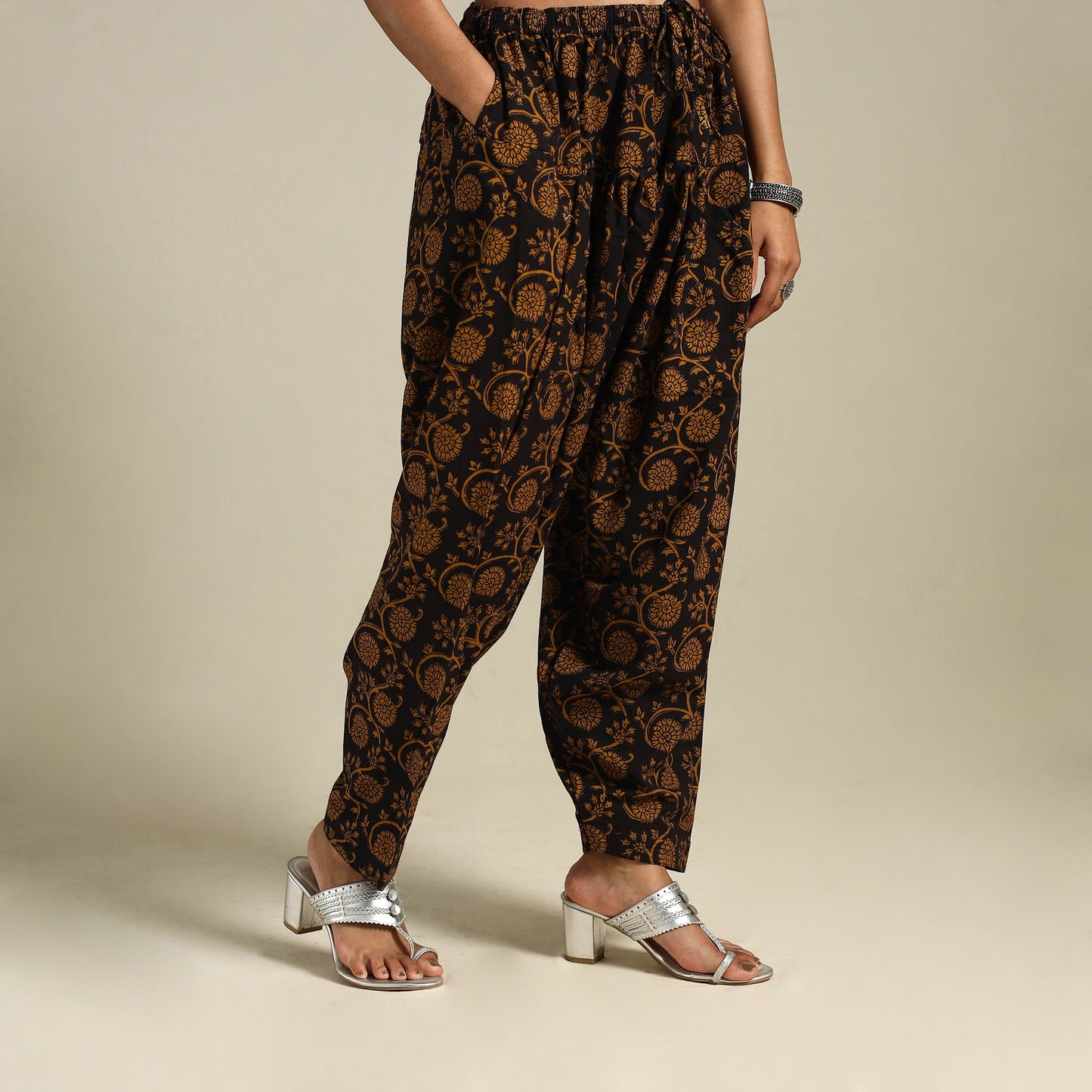 Black - bagh natural dyed cotton salwar 06 - handcrafted