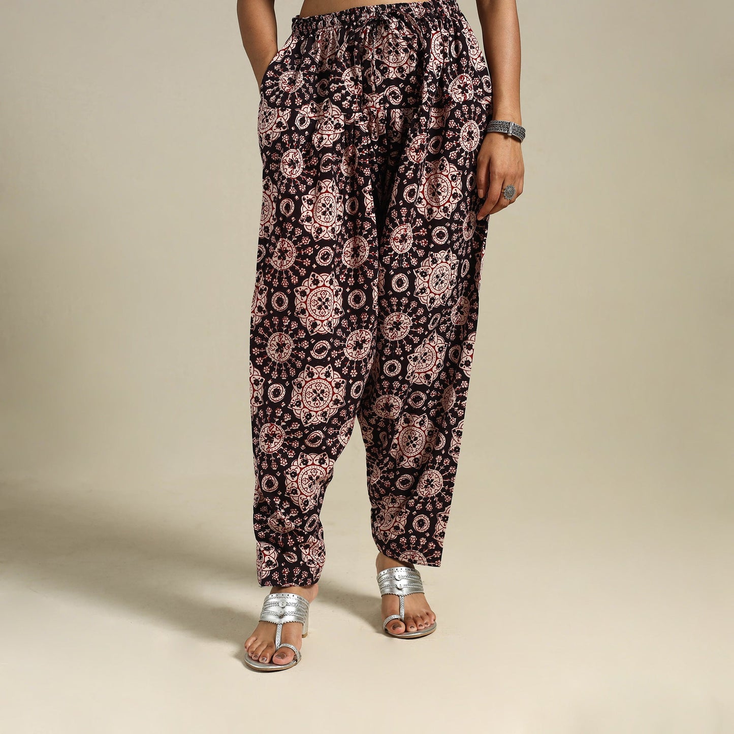 Black - bagh natural dyed cotton salwar 09 - handcrafted