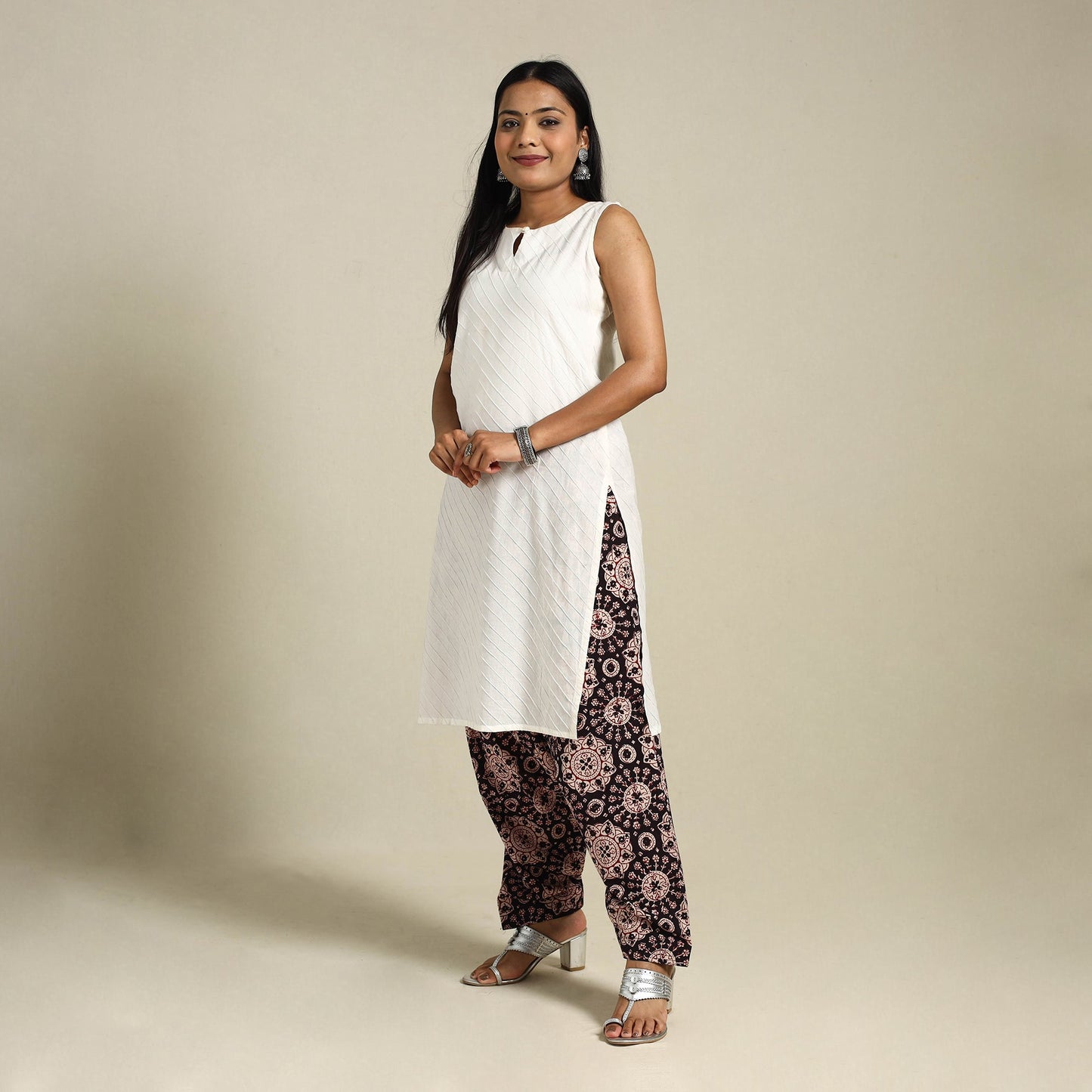 Black - bagh natural dyed cotton salwar 09 - handcrafted