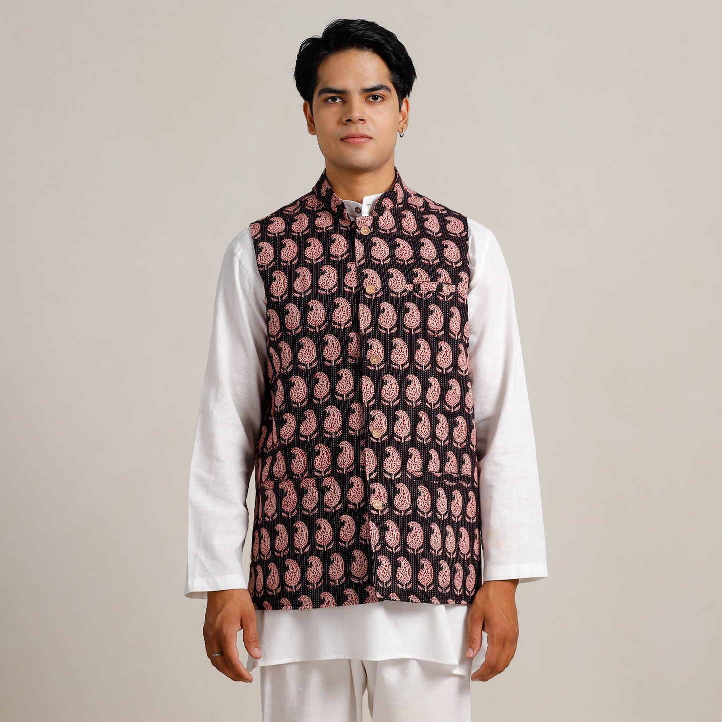 Black - bagh nehru jacket for men 10 - handcrafted