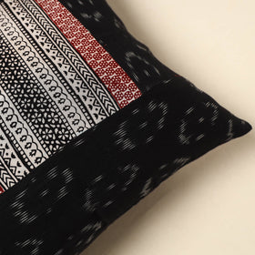 Buy Black Bagh Patch Ikat Cushion Cover