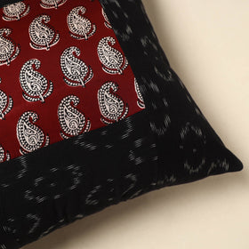 Buy Black Bagh Patch Ikat Cushion Cover