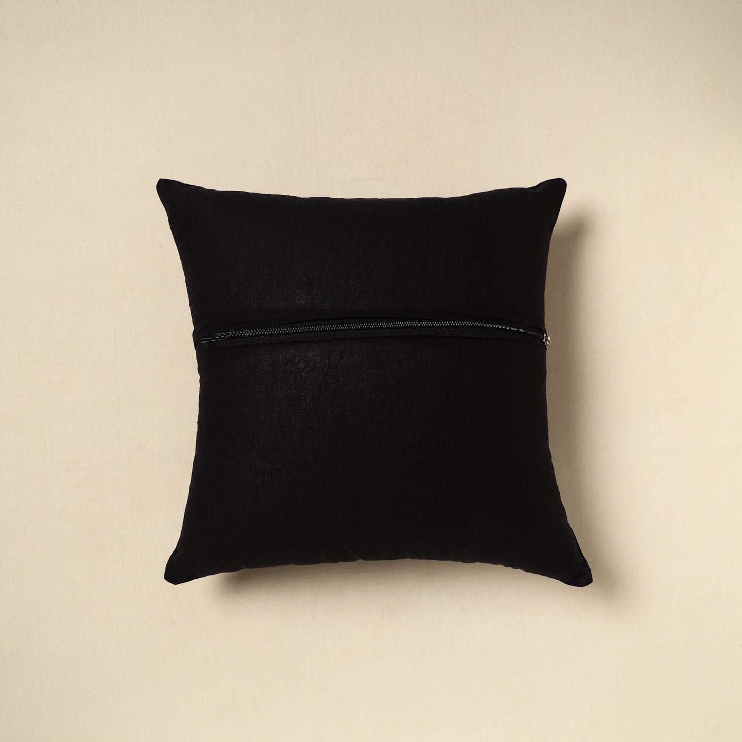 Buy Black Bagh Patch Ikat Cushion Cover