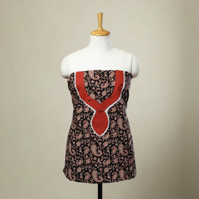 Black - bagh patchwork cotton unstitched kurta material