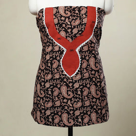 Black - bagh patchwork cotton unstitched kurta material