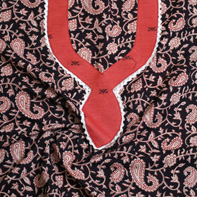 Black - bagh patchwork cotton unstitched kurta material