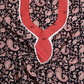 Black - bagh patchwork cotton unstitched kurta material