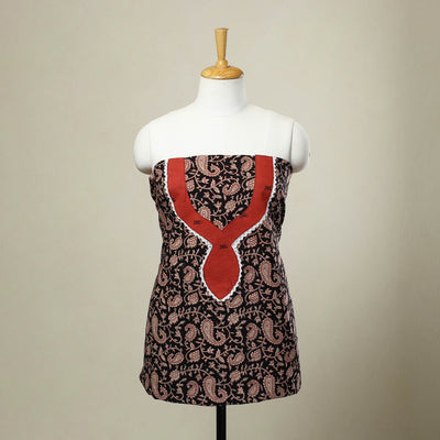 Black - bagh patchwork cotton unstitched kurta material