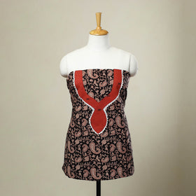 Black - bagh patchwork cotton unstitched kurta material